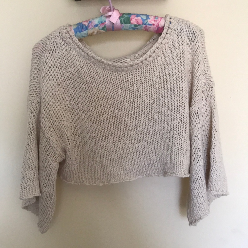 Urban outfitters cropped crochet sweater